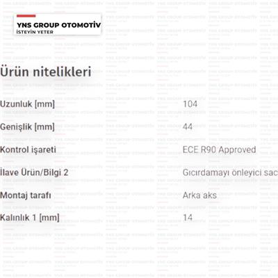 Mg Zs 17- 1.0 - 1.5 Arka Fren Balatası Blueprint - Adbp420154