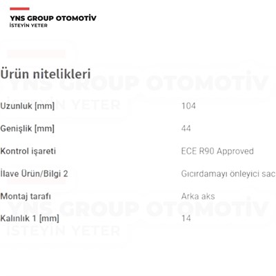 Mg Zs 17- 1.0 - 1.5 Arka Fren Balatası Blueprint - Adbp420154