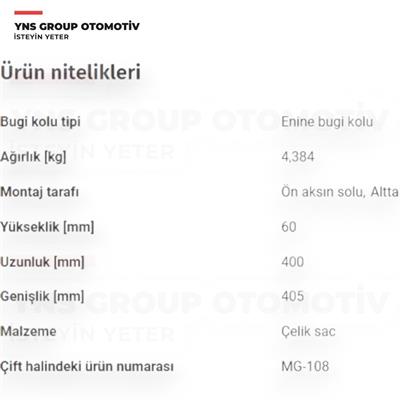 Mg Zs 17- Salıncak Alt Sol Rotilli Teknorot - Mg109 / 10803554