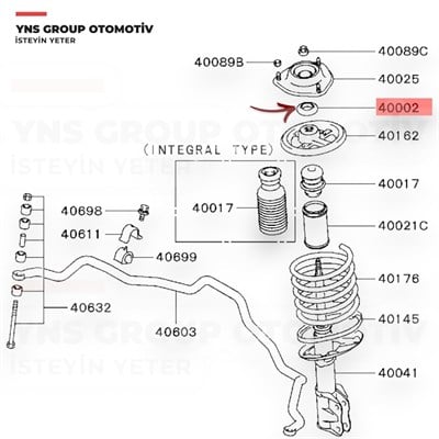 Mitsubishi Carisma 95-06 Colt 96-03 Lancer 03-08 Space Star 98-04 Nissan Almera 95-00 Sunny 90-95 Ön Amortisör Rulmanı (Sağ = Sol) Rapro - 54615