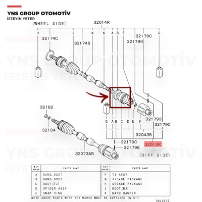 Mitsubishi Space Star 98-04 1.3 cc Aks Körüğü İç Sağ (Üçgen) Yns - Mr911157