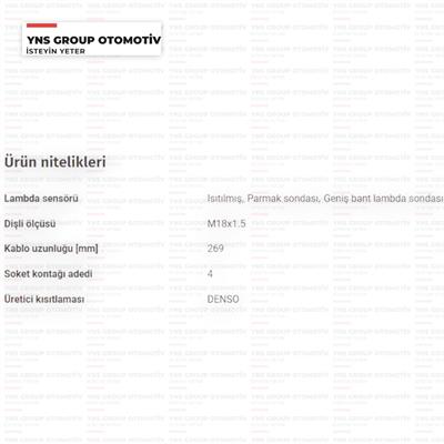Nissan Juke 10-19 1.6 Dig-t Micra K13 10-15 Note E12 12-16 1.2 Benzinli Oksijen Sensörü Üst Denso - Dox0534 / 22693-1hc0b