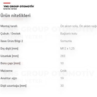 Nissan Juke 10- Qashqai J11 14- Renault Kadjar 15- Ön Z Rotu Sağ - Sol Teknorot - N856a / 54618cy00a