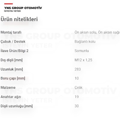Nissan Juke 10- Qashqai J11 14- Renault Kadjar 15- Ön Z Rotu Sağ - Sol Yns - 54618cy00a