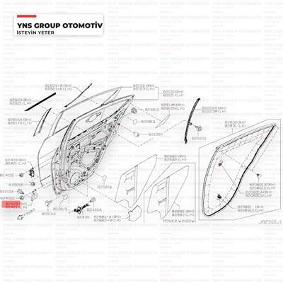 Nissan Micra 14- K13 Note 13- E12 Kapı Menteşesi Ön Sağ Alt Üst - Arka Sağ Alt Orjinal - 824201hb1a