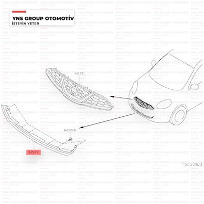 Nissan Micra K13 15- Ön Tampon Alt Nikelajı Orjinal - 620703hn2a / 620703hn1a