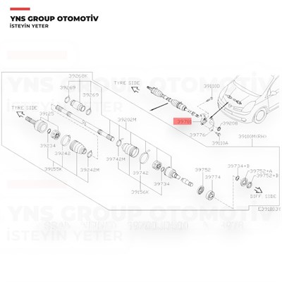 Nissan Qashqai J11 1.5 dci 13- Ön Aks Orta Bilya (Rulman) Yatağı Askısı Orjinal - 39780jd500
