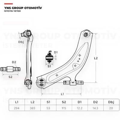 Nissan Xtrail T32 14-21 Renault Koleos 16- Alt Salıncak Sol (Rotilli) Yns - 545014ca0a