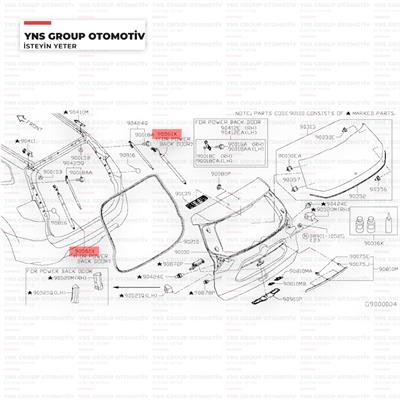 Nissan Xtrail 14-21 Arka Bagaj Amortisörü Sağ - Sol (Elektrikli) Yns - 905614cl2a