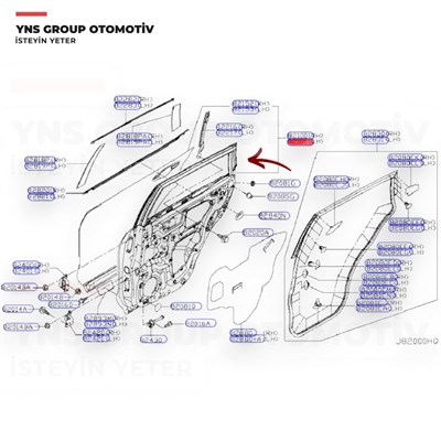 Nissan Xtrail T32 14- Arka Kapı Komple Sol Orjinal - H210a4cbma
