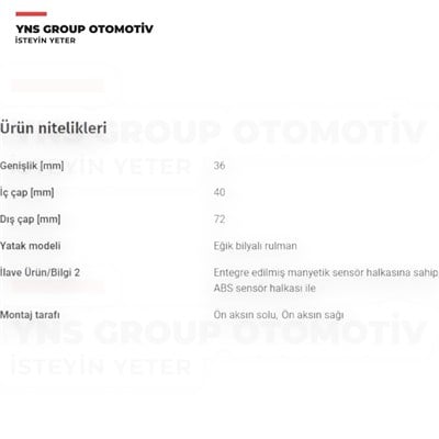 Opel Agila 03-14 Suzuki Swift 04-17 Ön Teker (Porya) Rulmanı (Absli) Snr - Xgb35302 / 4344051k00