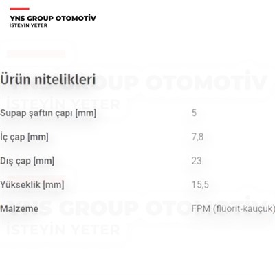 Opel Astra G - H - J Insignia A Zafira C Meriva Corsa D - E A16xer - Z16xep 1.6 16v Subap (Duman) Lastiği Adet (5 mm) Gm - Psa Orjinal - 55574221