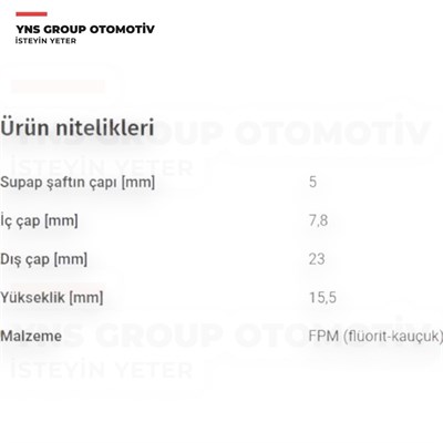 Opel Astra G - H - J Insignia A Zafira C Meriva Corsa D - E A16xer - Z16xep 1.6 16v Subap (Duman) Lastiği Takımı (5 mm) Victor Reinz - 123661301