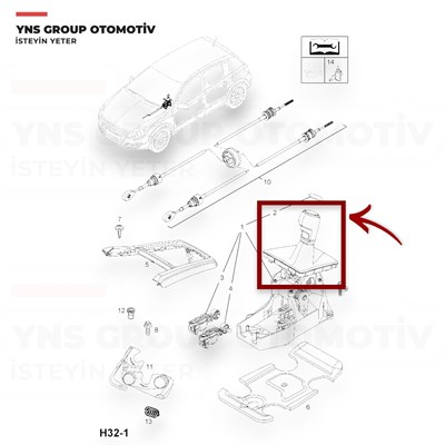 Opel Astra H 04-10 Vites Körüğü (Körük) + Topuzu (6 İleri Vites) Yns - 55351706 / 5738024