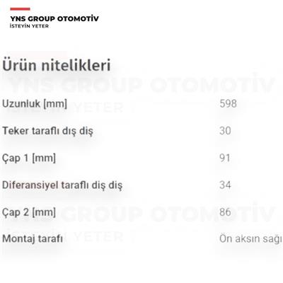 Opel Astra J Insignia A 13-17 (6t45) Otomatik A16 xht - B16dth Ön Aks Mili Komple Sağ Yns - 23454672