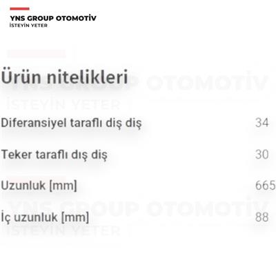 Opel Astra J Insignia A 13-17 (6t45) Otomatik A16 xht - B16dth Ön Aks Mili Komple Sol Yns - 5374059