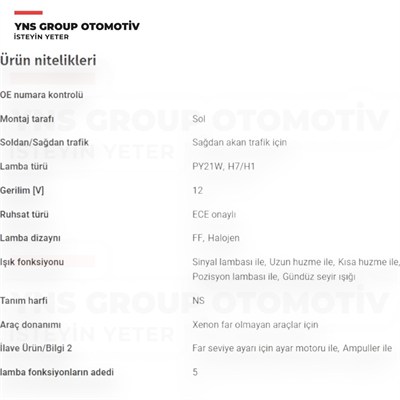Opel Insignia A 09-17 Ön Far Lambası Sol Orjinal Gm - Psa - 22831926