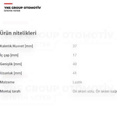 Opel Vectra B 95-02 Ön Viraj Demir Orta Lastiği (17 mm) Yns - 9191649 / 350086