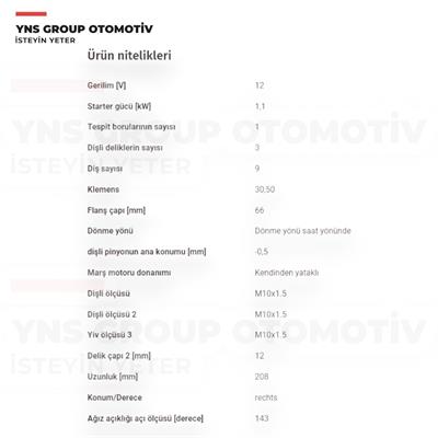 Opel Vivaro 01-14 1.9 F9q Renault Clio 04-14 2.0 F4r Laguna Megane 01-15 Scenic 01-09 Trafic 01-06 1.8 - 2.0 F4p - F4r Marş Motoru (Dinamosu) Bosch - 1986s00679