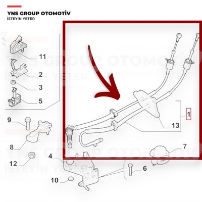 Citroen Nemo 08- Fiat Fiorino 07- Peugeot Bipper 08- 1.4 Benzinli - Dizel Hdi Vites Halatı (Teli) Gua - 41768 / 2444ht