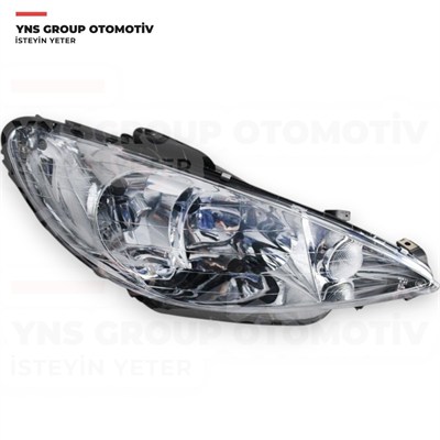 Peugeot P206 02- Ön Far Lambası Sağ (Şeffaf) Yns - 6205s9