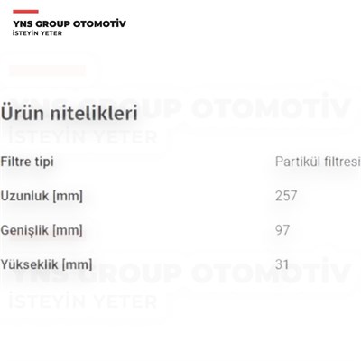 Peugeot P308 II 13- P508 II 18- Ds4 Ds9 20- Opel Astra L 21- 1.2 Puretech Polen Filtresi Yns -9837470680