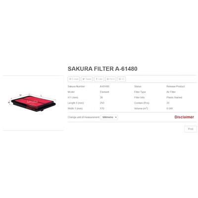 Qashqai 14- X-trail Kadjar 1,2 - 1,5 -1,6 Hava Filtresi Sakura - A61480