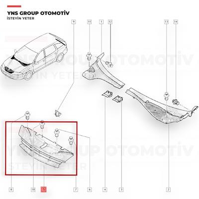 Renault Laguna II 01- Ön Panjur Yns - 8200390126