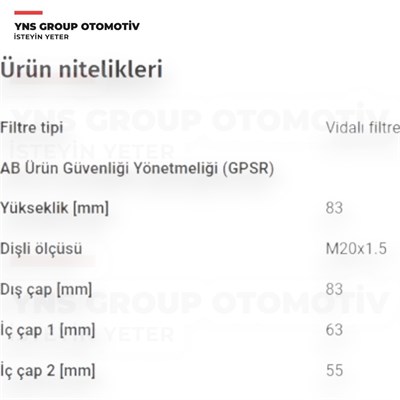 Hyundai I30 I40 Ix20 Ix35 Santafe Tucson 10- Kia Ceed Rio Sorento 2.4 Sportage Venga 10- 1.4 - 1.6 Gdi Benzinli Yağ Filtresi Filtron - Op2010 / Op6171