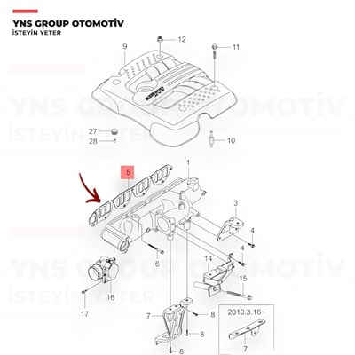 Ssangyong Actyon + Sports Kyron 06-14 2.0 Xdi Emme Manifold Contası Yns - 6641410480