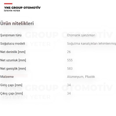 Ssangyong Actyon + Sports Kyron 06-14 2.0 Xdi - 2.7 Motor Su Radyatörü (A/T - Otomatik) Kale - 356405 / 2131009250