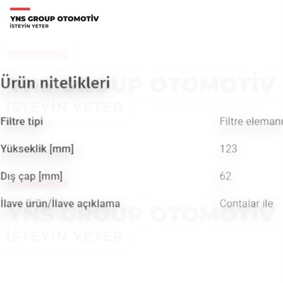 Ssangyong Korando 19- (1.5 - 1.6 e-Xgdi) Tivoli 19- Torres 22- Xlv 20- (1.5 Tgdi- 1.6 Xdi) Yağ Filtresi Elemanı Blueprint - Adg02161 / 6731803009