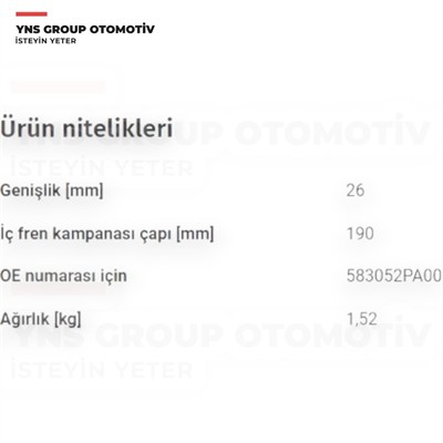 Ssangyong Korando C 10- 2.0 e-Xdi (4wd) El Fren Balatası Arka Ferodo - Fsb4089s / 4833a34010