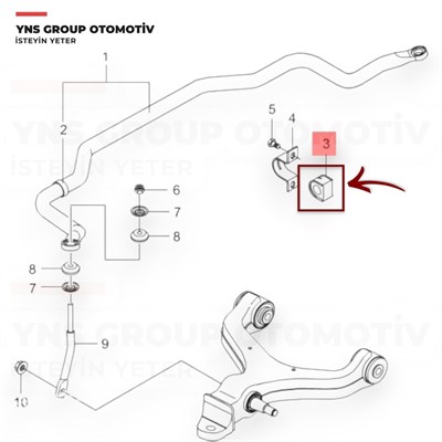 Ssangyong Actyon Sports 12-19 Korando Sports 12-19 Ön Viraj Demir Lastiği Orta (Sağ = Sol) Orj - 4471232000