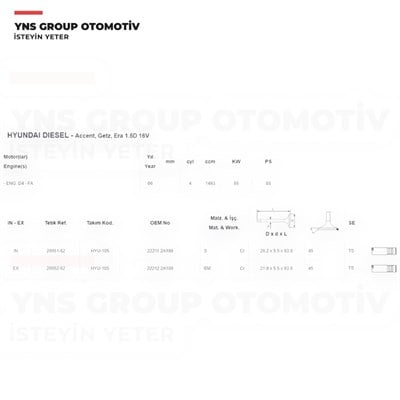 SUBAP TAKIMI ERA RİO BLUE DİZEL 1,4 1,5 1,6 16V