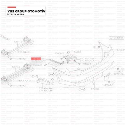 Subaru Legacy 09-10 Arka Tampon Braketi Sağ Oem - 57707aj040