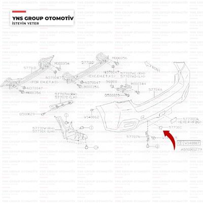 Subaru Xv 11-12 Impreza 08-15 Arka Tampon Çeki Demiri Kapağı Yns - 57731fg010