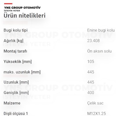 Suzuki Swift 17- Salıncak Alt Sol Teknorot - Sz649 / 4520253r02