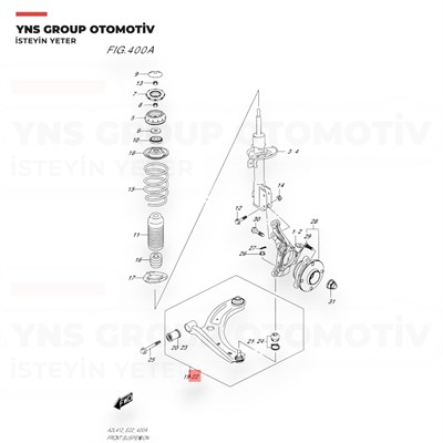Suzuki Swift 17- Salıncak Alt Sol Teknorot - Sz649 / 4520253r02