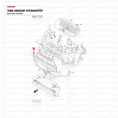 Suzuki Vitara 19- Ön Sis Farı Dış Çerçevesi Sağ (Krom - Nikelaj) Orjinal - 7175186r000pg