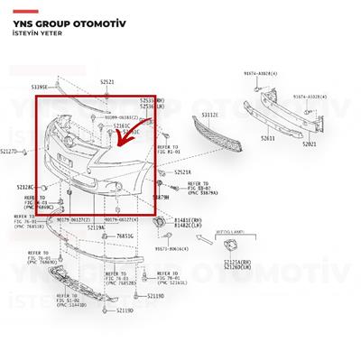 Toyota Auris 10-12 Ön Tampon (Astarsız) Yns - 521190z904