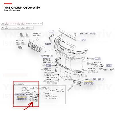 Toyota Avensis 03-06 Ön Sis Çerçevesi (Sisli) Sağ Yns - 5212705020