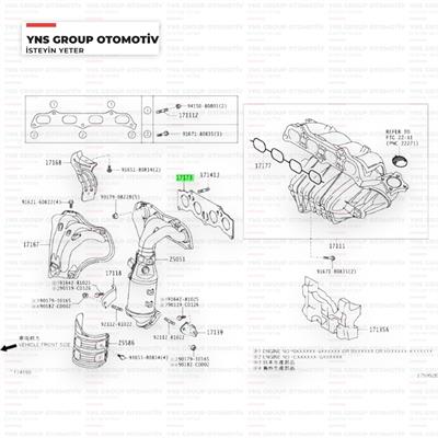 Toyota Avensis 03-08 Rav4 00-05 2.0 1az-fe Egsoz Manifold Contası Orjinal - 1717328010