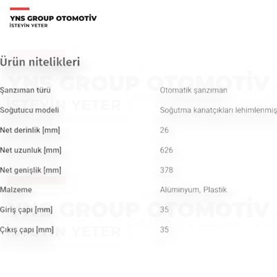 Toyota Avensis 2.0 16v Vvti 03-08 Motor Su Radyatörü (Otomatik Vites) Oris - Bto372016 / 164000h120