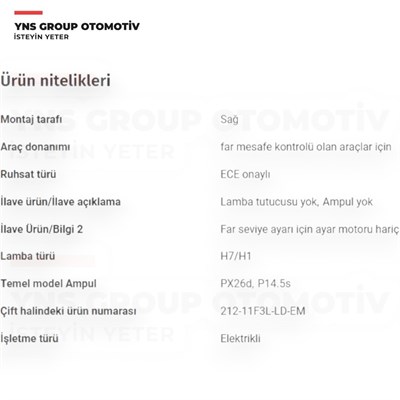 Toyota Avensis T25 03-08 Ön Far Lambası Sağ (Elektrikli) Depo - 21211f3rldem / 8113005190