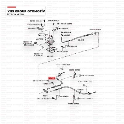 Toyota Corolla 00-08 1.4 - 1.6 - 1.8 - 2.0 Arka El Fren Teli Sağ Orjinal - 4642002090