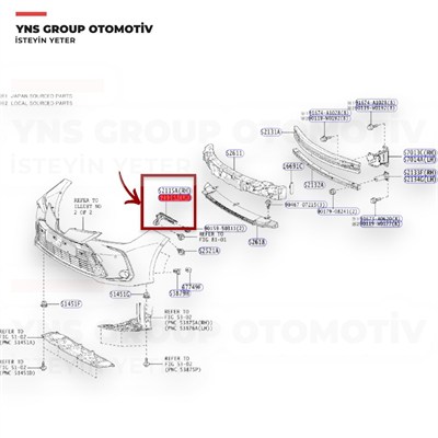 Toyota Corolla 19-24 Ön Tampon Braketi Sol Orjinal - 5211602480