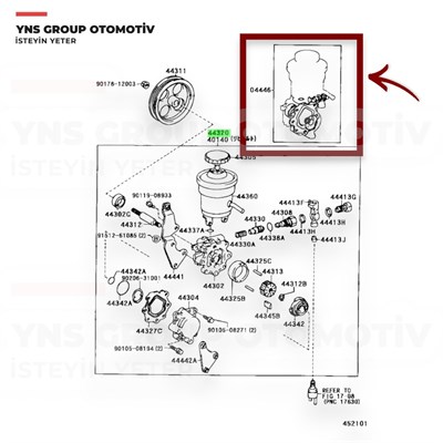 Toyota Corolla Ae101 92-97 Hidrolik Direksiyon Pompası Yns - 4432012390