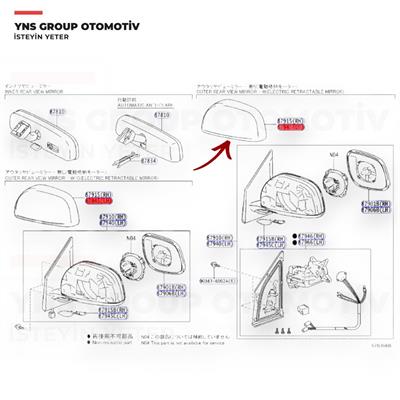 Toyota Rav4 05-08 Dış Dikiz Aynası Kapağı Sol Orjinal - 8794542031c0
