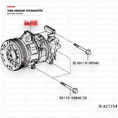 Toyota Yaris 99-05 1.3 - 1.5 Klima Kompresörü Bosch - 1986ad1068 / 883100d140